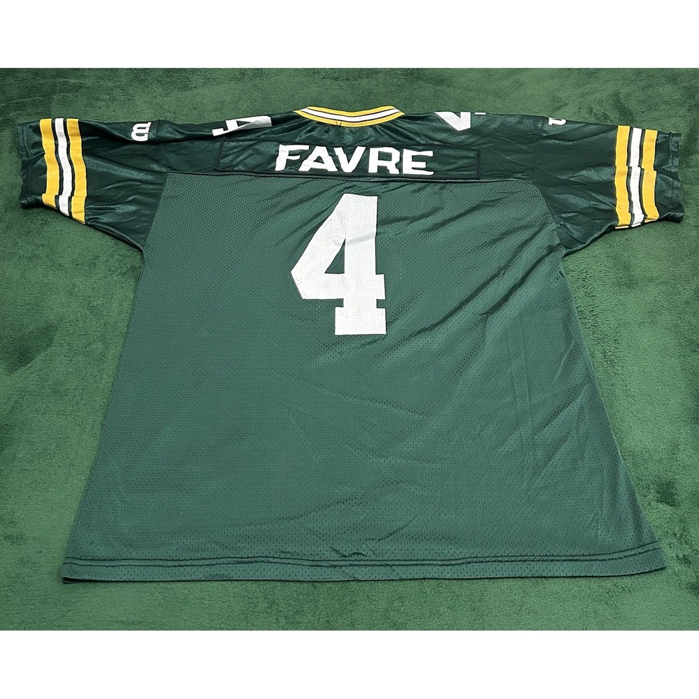 Vintage 90s Brett Favre #4 Green Bay Packers Wilson NFL Jersey XL Made In USA